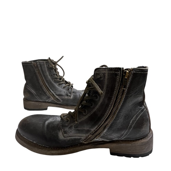 FREEBIRD By Steven LIVERPOOL Lace Up Distressed BLACK Leather BOOTS  Size 9 - Picture 7 of 16